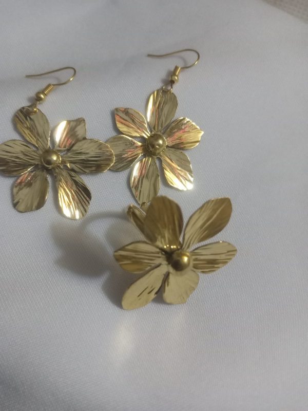 Brass Flower Earrings