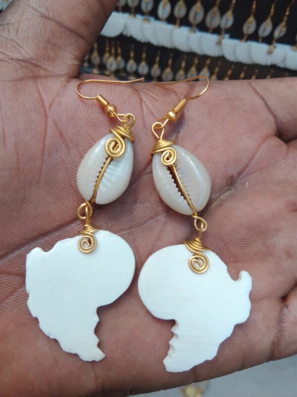 Shelled White Africa Earrings