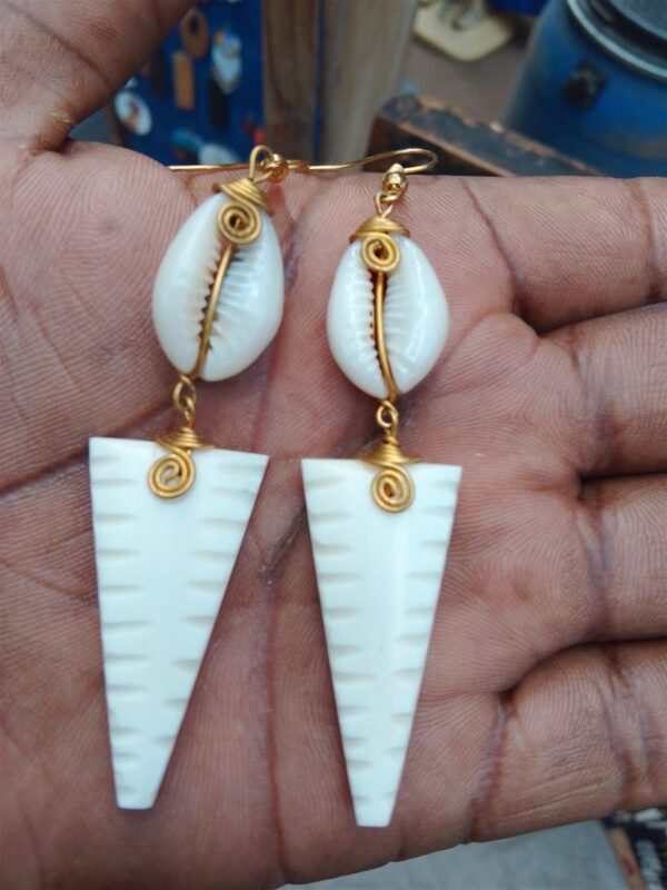 Shelled Triangle Earrings